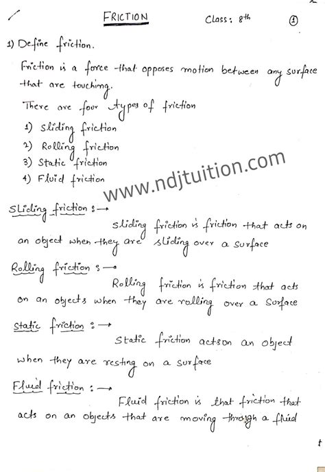 friction test 8th grade|friction class 8 sample paper.